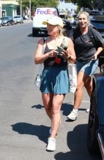 HILARY DUFF in a Tennis Shorts and Tank Top Out in West Hollywood 08/19/2022