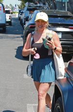 HILARY DUFF in a Tennis Shorts and Tank Top Out in West Hollywood 08/19/2022