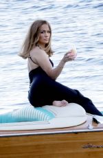 JENNIFER LOPEZ at a Photoshoot on the Boat in Capri 08/01/2022