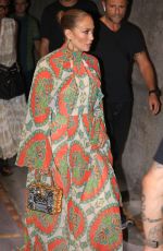 JENNIFER LOPEZ Out for Dinner in Capri 07/31/2022