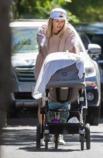 JESSICA HART Out with Her Baby in Hollywood 08/11/2022