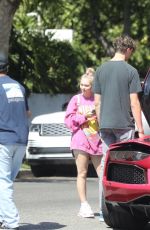 JORDYN JONES Out in Her Pink Lambo in West Hollywood 08/03/2022