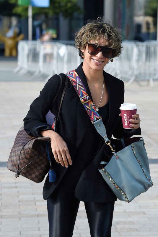 KAREN HAUER Leaves Media City in Salford 08/19/2022