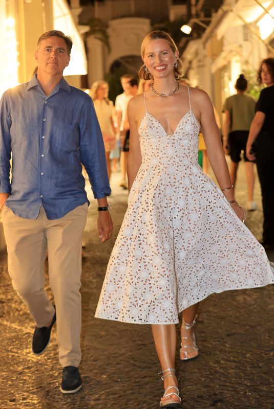 KAROLINA KURKOVA and Archie Drury Night Out in Capri 07/29/2022