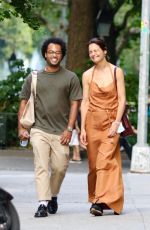 KATIE HOLMES and Bobby Wooten III Out at Washington Square Park in New York 08/06/2022