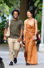 KATIE HOLMES and Bobby Wooten III Out at Washington Square Park in New York 08/06/2022