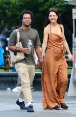 KATIE HOLMES and Bobby Wooten III Out at Washington Square Park in New York 08/06/2022