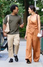 KATIE HOLMES and Bobby Wooten III Out at Washington Square Park in New York 08/06/2022
