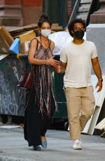 KATIE HOLMES and Bobby Wooten III Out in New York 08/09/2022