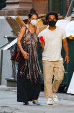 KATIE HOLMES and Bobby Wooten III Out in New York 08/09/2022