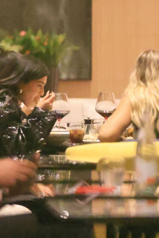 KYLIE JENNER and Makeup Artist Ariel and Hairstylist Jesus at Mandarin Restaurant in Milan 08/02/2022