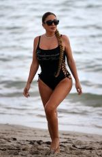 LARSA PIPPEN in Swimsuit at a Beach in Miami 08/13/2022