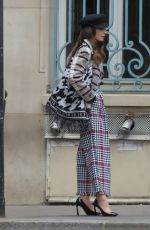 LILY COLLINS on the Set of Emily in Paris 08/24/2022