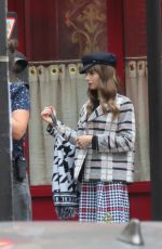 LILY COLLINS on the Set of Emily in Paris 08/24/2022