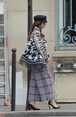 LILY COLLINS on the Set of Emily in Paris 08/24/2022