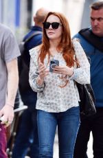 LINDSAY LOHAN and Bader Shammas Out for Drinks in London 08/28/2022