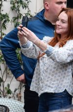 LINDSAY LOHAN and Bader Shammas Out for Drinks in London 08/28/2022