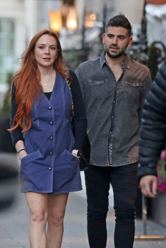 LINDSAY LOHAN and Bader Shammas Out in London 08/24/2022