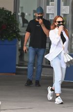 LINDSAY LOHAN Arrives at JFK Airport in New York 07/29/2022
