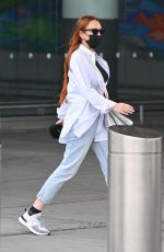 LINDSAY LOHAN Arrives at JFK Airport in New York 07/29/2022