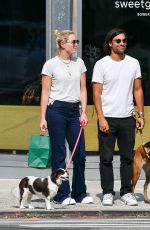 LINDSEY VONN and Diego Osorio Out with Their Dogs in New York 08/28/2022