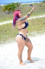 LOLA RAMPAGE in Bikini at a Beach in Miami 08/02/2022