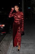 LORI HARVEY Arrives at The Fleur Room in West Hollywood 08/13/2022