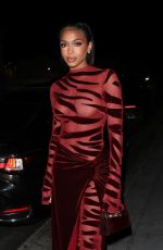 LORI HARVEY Arrives at The Fleur Room in West Hollywood 08/13/2022