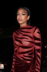 LORI HARVEY Arrives at The Fleur Room in West Hollywood 08/13/2022