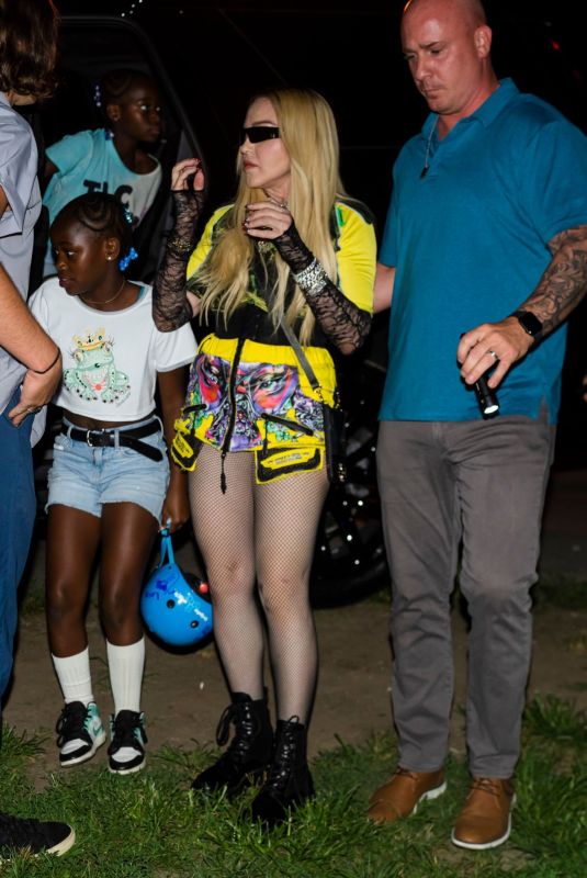 MADONNA Arrives at Discooasis at Wolman Rink in Central Park in New York 08/10/2022