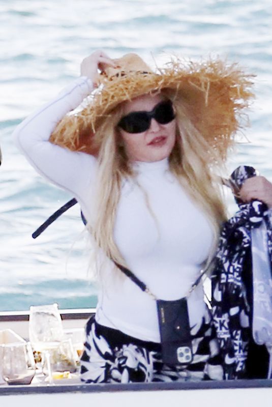 MADONNA at a Boat Trip in Taormina in Sicily 08/21/2022