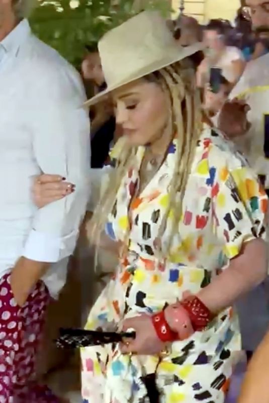 MADONNA Out at Palazzo Beneventano del Bosco in Syracuse in Sicily 08/18/2022