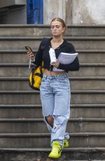 MAISIE SMITH in Ripped Denim Out in London 08/16/2022
