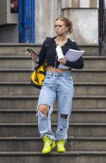 MAISIE SMITH in Ripped Denim Out in London 08/16/2022