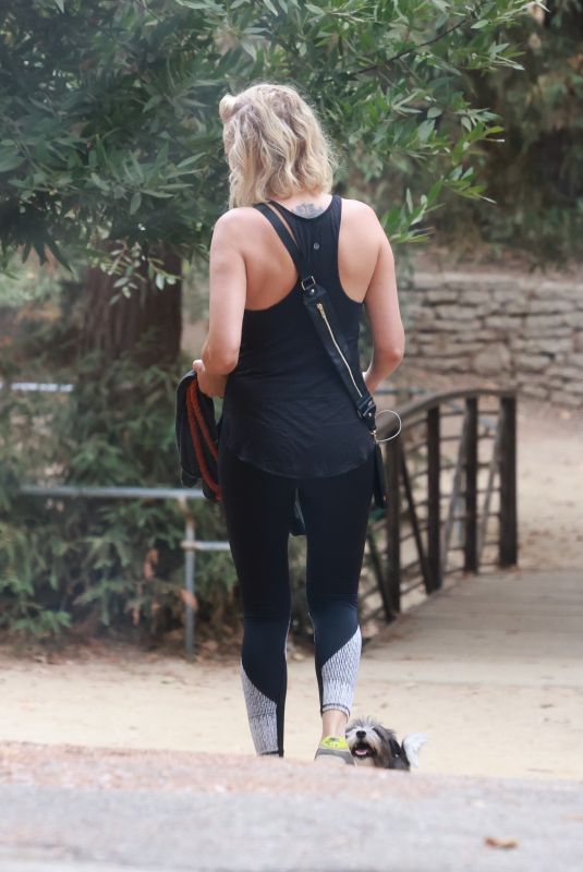 MALIN AKERMAN Out with Her Dog in Los Feliz 08/22/2022