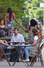 MAYA JAMA Out with Friends at a Restaurant Bar in New York 08/25/2022