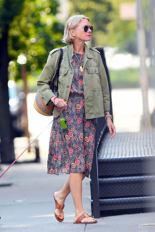 NAOMI WATTS Out with Her Dog in New York 08/26/2022