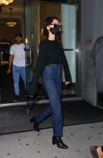 NATALIA DYER Leaves Tonight Show Starring Jimmy Fallon in New York 08/11/2022