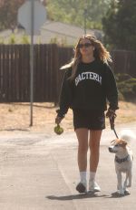 /OLIVIA HOLT Out with Her Rescue Dog in Los Angeles /