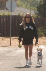 /OLIVIA HOLT Out with Her Rescue Dog in Los Angeles /