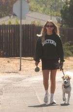 /OLIVIA HOLT Out with Her Rescue Dog in Los Angeles /