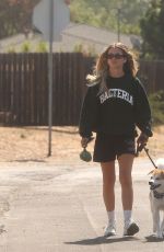 /OLIVIA HOLT Out with Her Rescue Dog in Los Angeles /