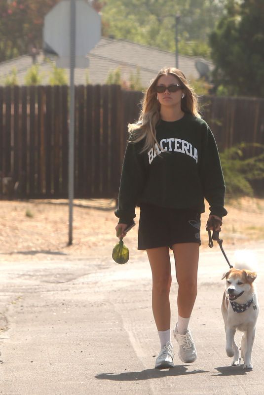 /OLIVIA HOLT Out with Her Rescue Dog in Los Angeles /