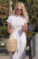 PAMELA ANDERSON Out for Coffee After Shopping in Malibu 08/22/2022