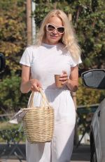 PAMELA ANDERSON Out for Coffee After Shopping in Malibu 08/22/2022