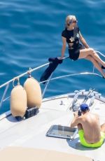 PARIS HILTON and Carter Reum at a Yacht in Positano 08/10/2022
