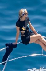 PARIS HILTON and Carter Reum at a Yacht in Positano 08/10/2022