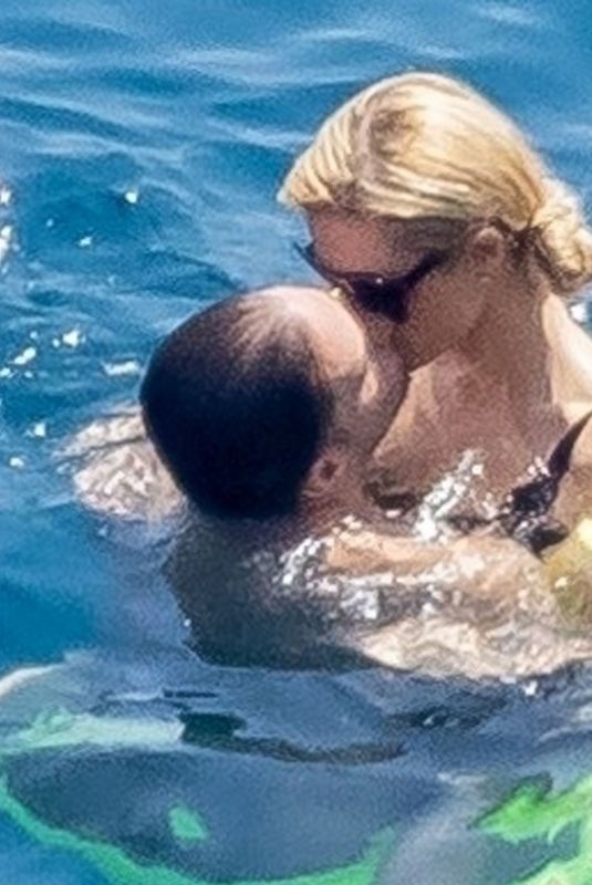 PARIS HILTON and Carter Reum at a Yacht in Positano 08/10/2022