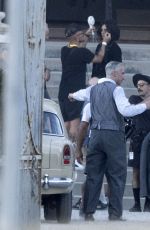 PENELOPE CRUZ Filming as Enzo Ferrari and wife Laura directed by Michael Mann in Modena 08/05/2022