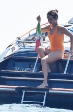 PENELOPE CRUZ in Swimsuit at a Yacht in Portofino 07/30/2022